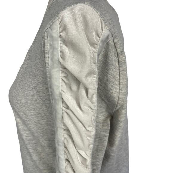 Sundance Bellina Ruched Velvet Sleeve Twilight-Core Grey Medium Top - Picture 6 of 10